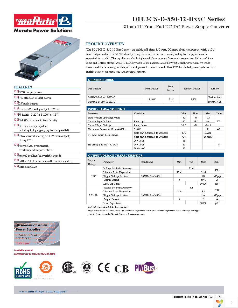 D1U3CS-D-850-12-HC4C Page 1