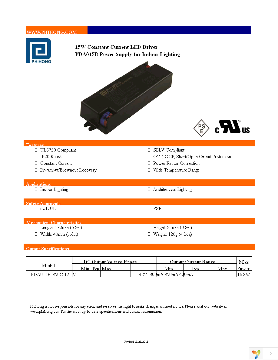 PDA015B-350C Page 1