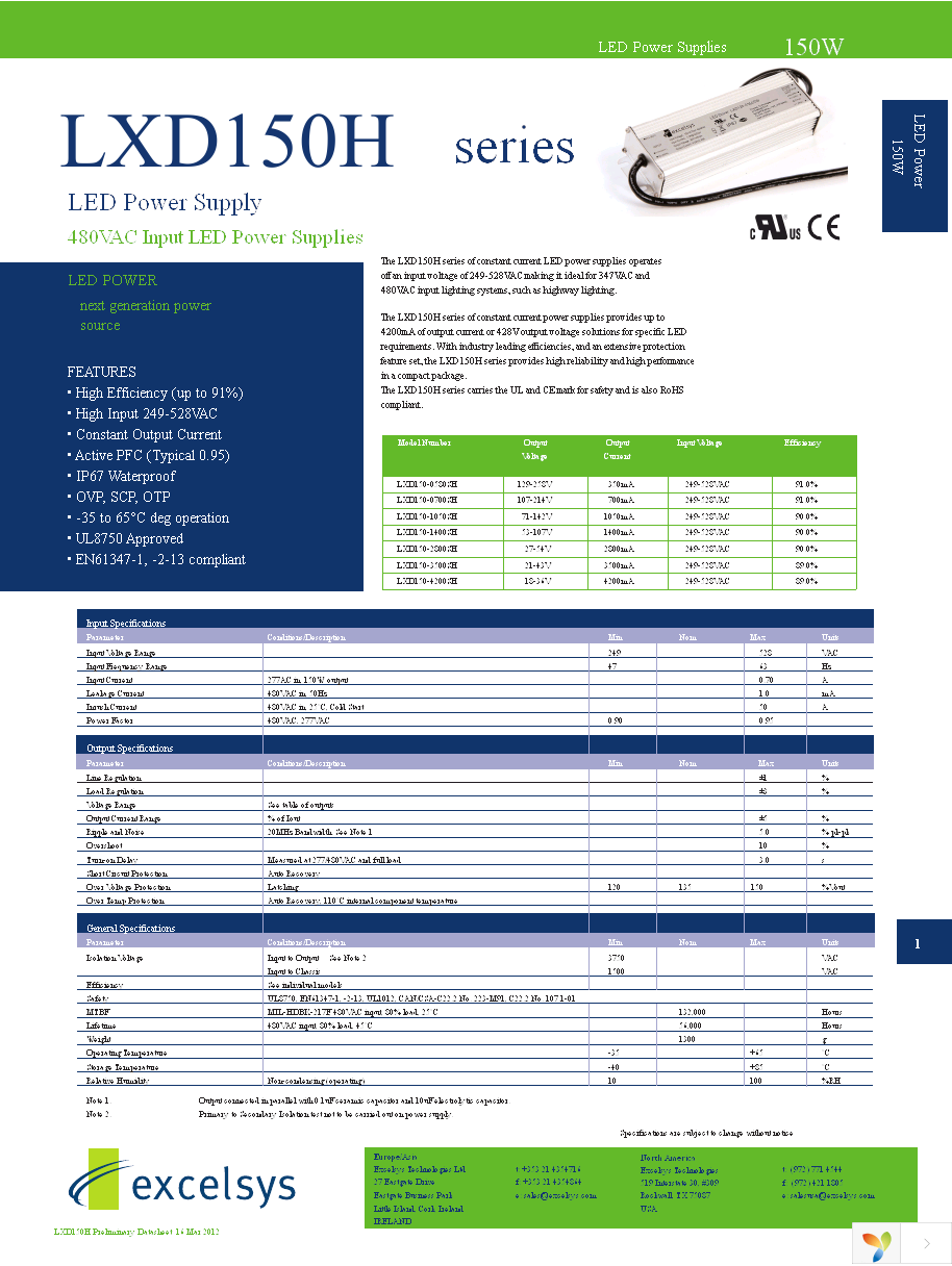 LXD150-0700SH Page 1