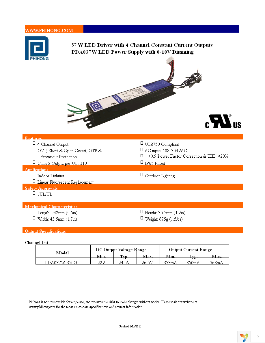 PDA037W-350G Page 1