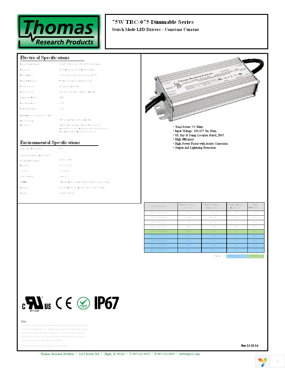 TRC-075S210DT Page 1