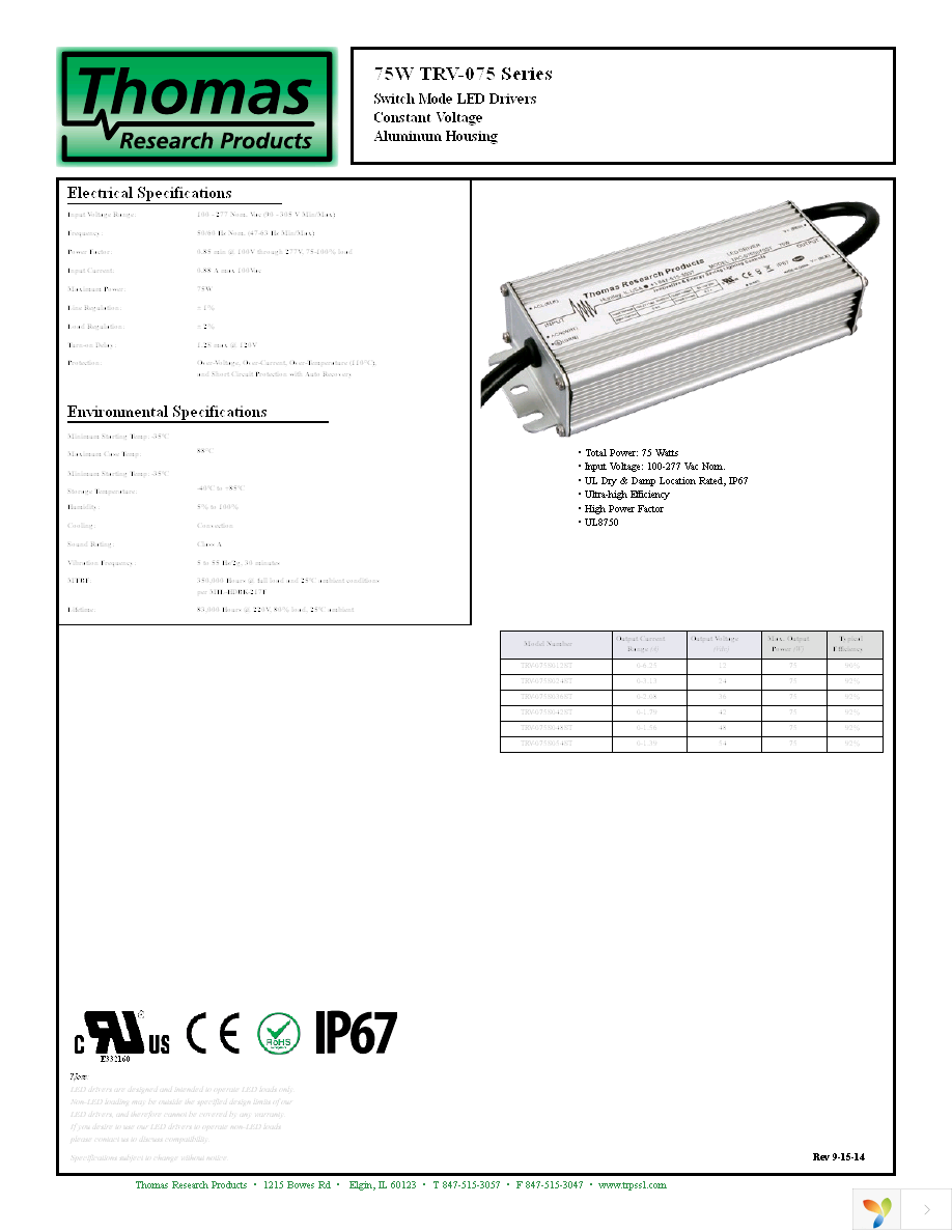 TRV-075S012ST Page 1