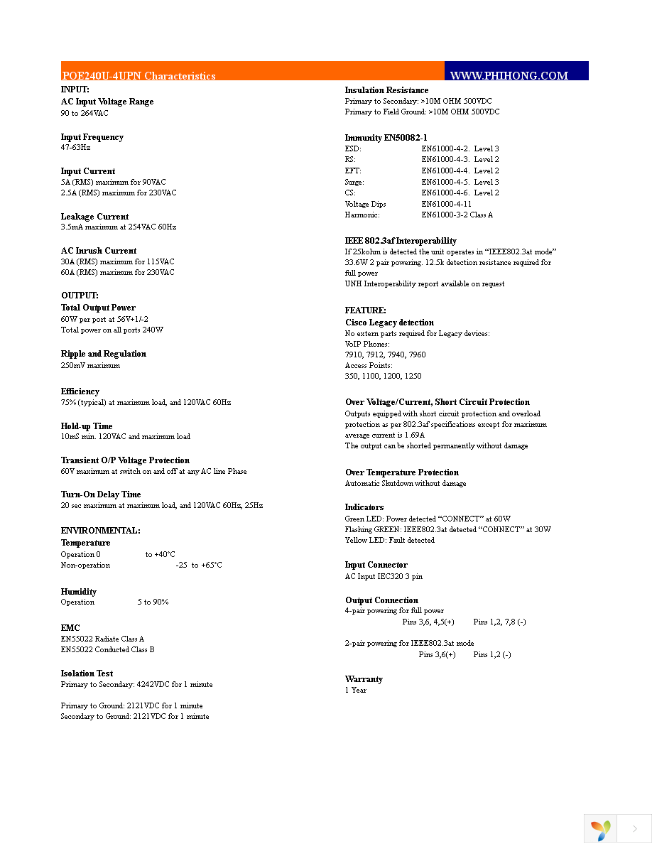 POE240U-4UP-N Page 2