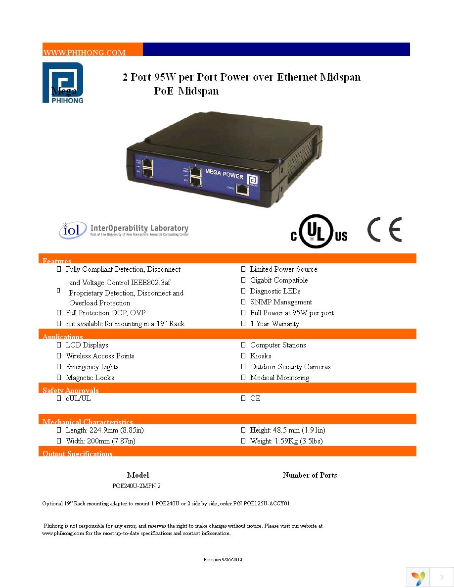 POE240U-2MP-N Page 1