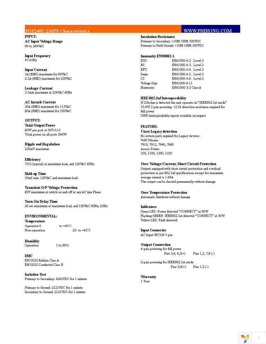 POE240U-2MP-N Page 2