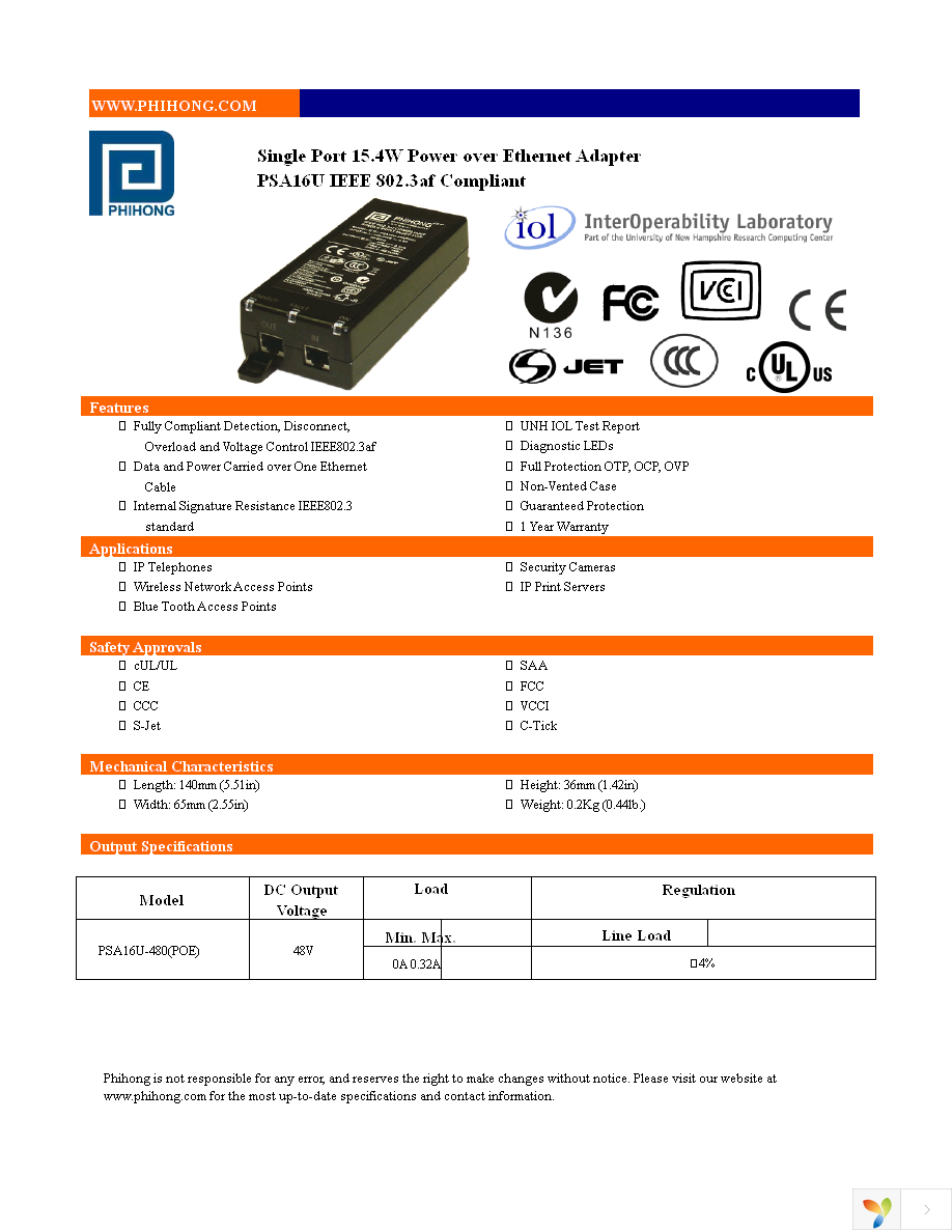 PSA16U-480(POE) Page 1