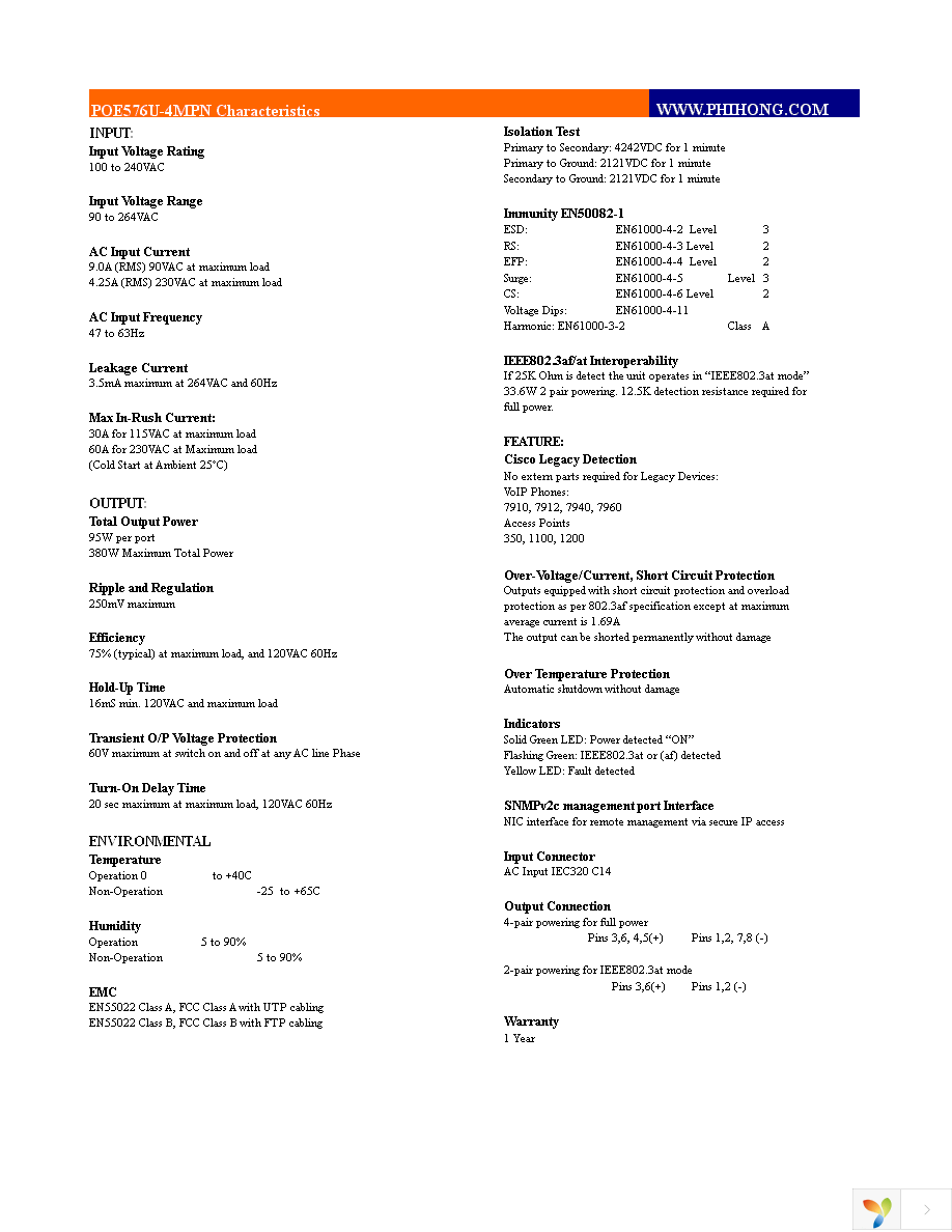 POE576U-4MP-N Page 2