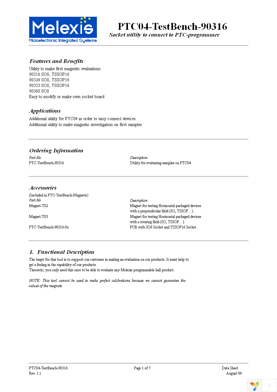 PTC-TESTBENCH-MLX90316 Page 1