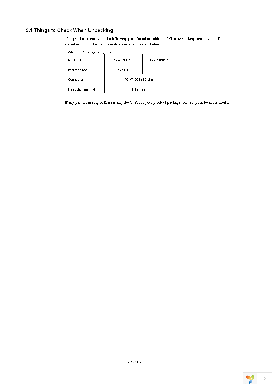 PCA7450FP Page 9