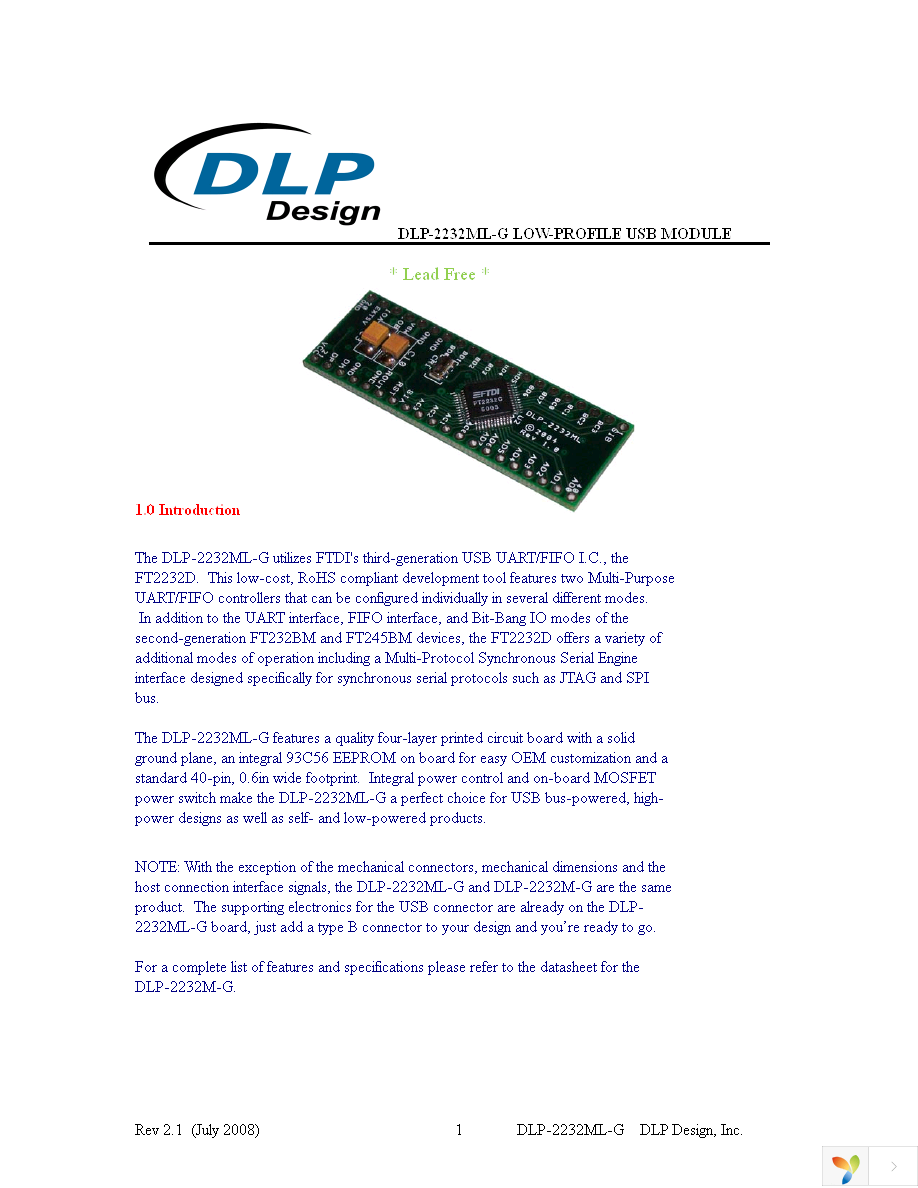 DLP-2232ML-G Page 1