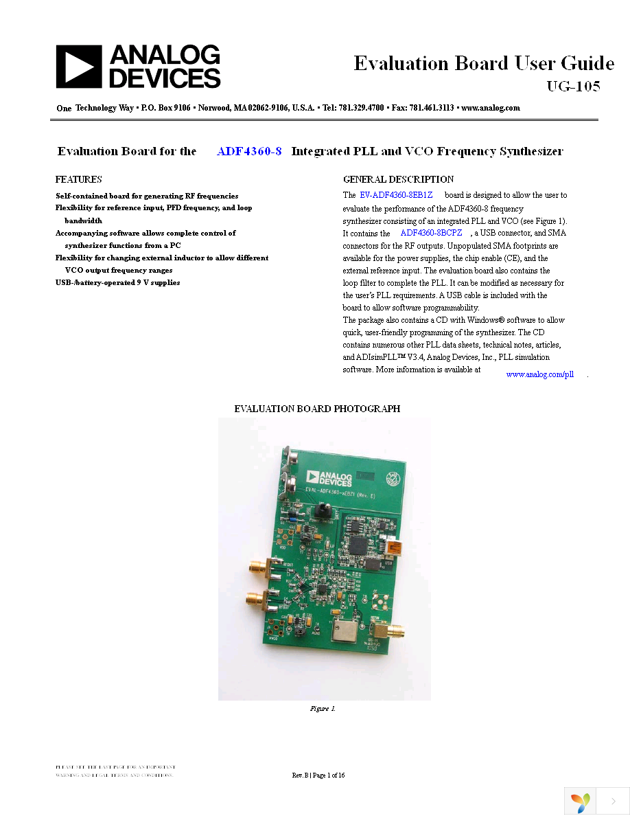 EV-ADF4360-8EB1Z Page 1