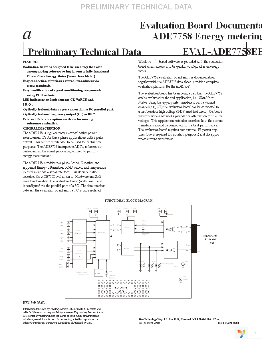 EVAL-ADE7758ZEB Page 1