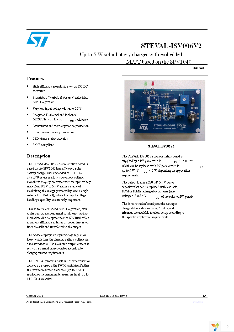 STEVAL-ISV006V2 Page 1