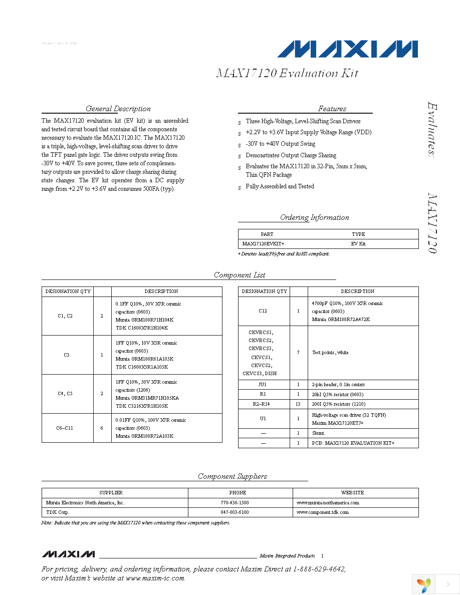 MAX17120EVKIT+ Page 1