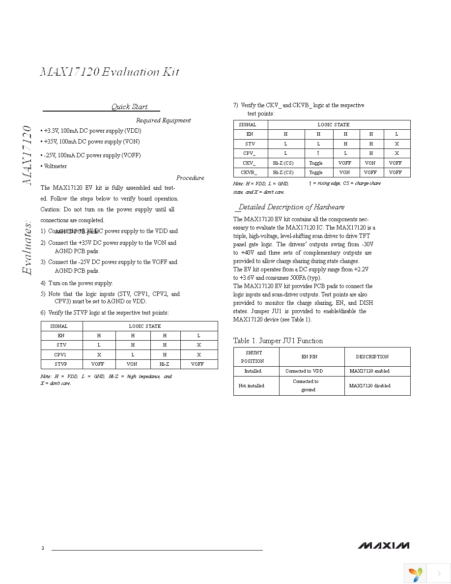 MAX17120EVKIT+ Page 2