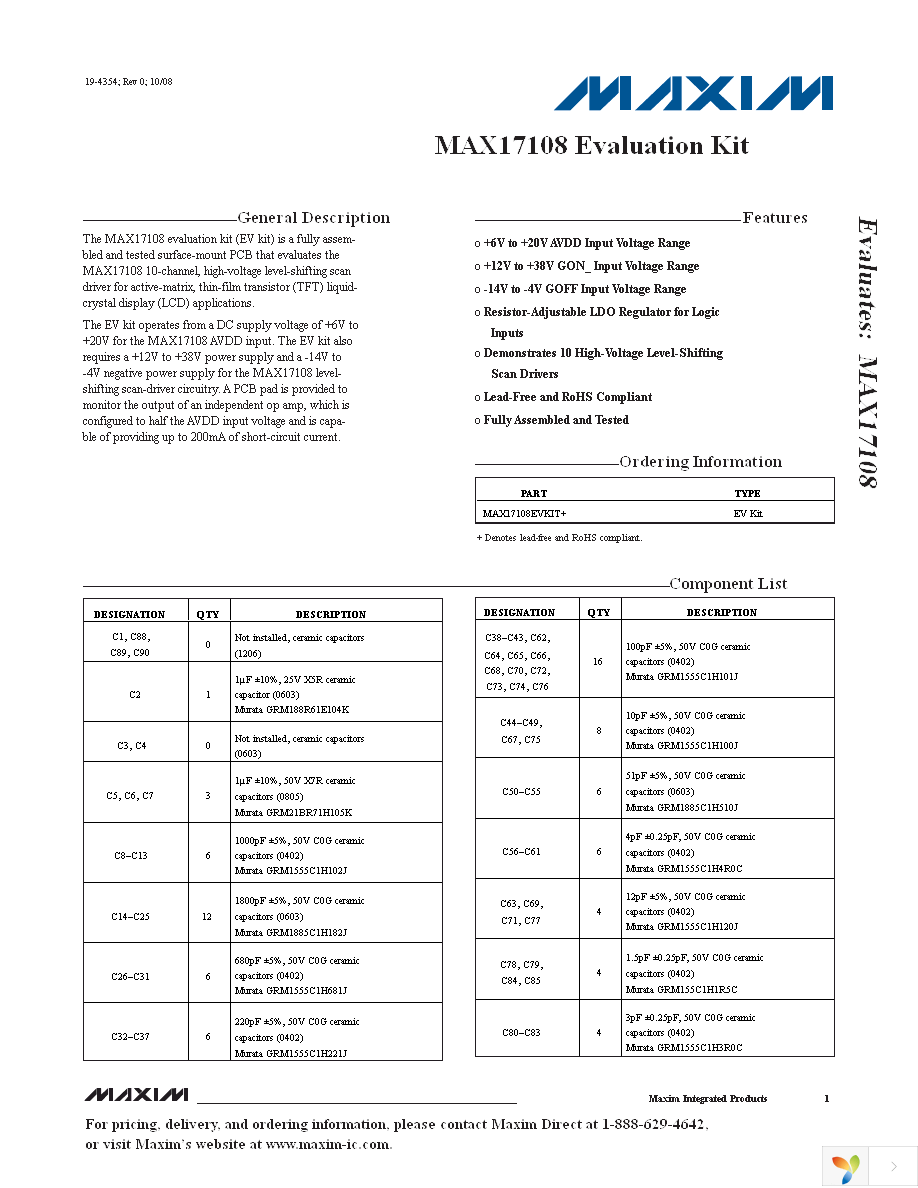 MAX17108EVKIT+ Page 1