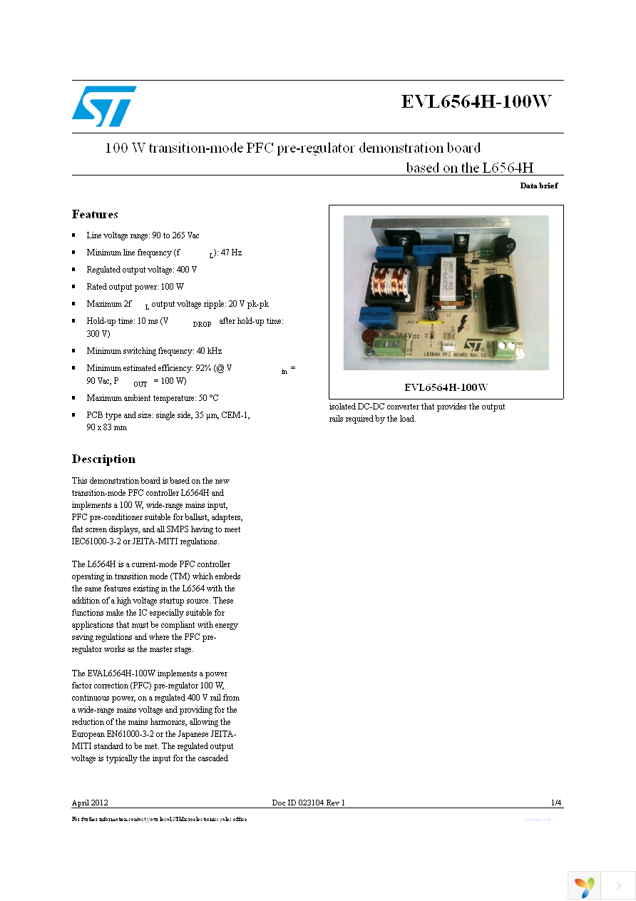 EVL6564H-100W Page 1