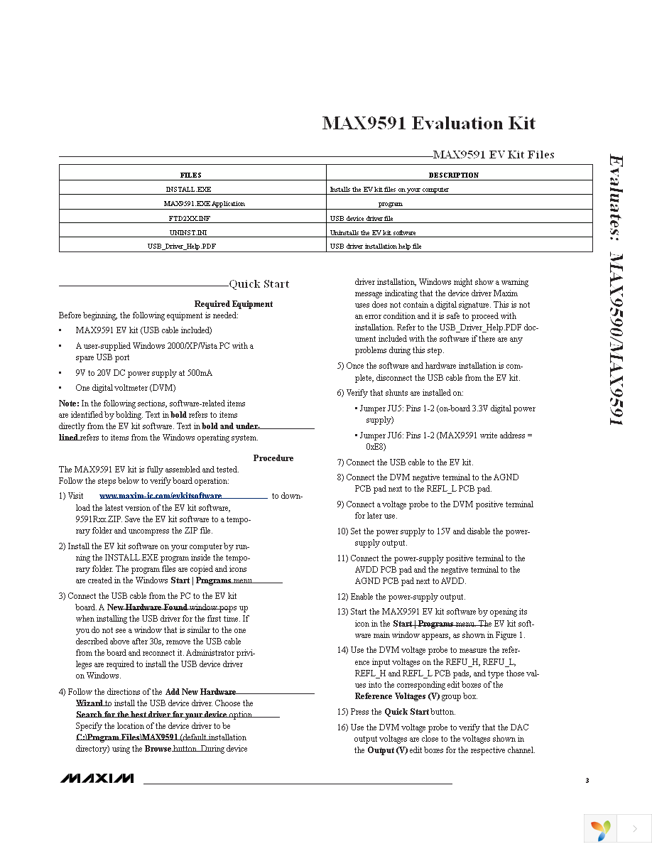 MAX9591EVKIT+ Page 3