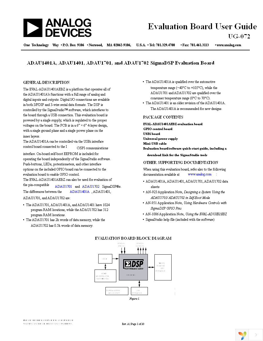 EVAL-ADAU1401AEBZ Page 1