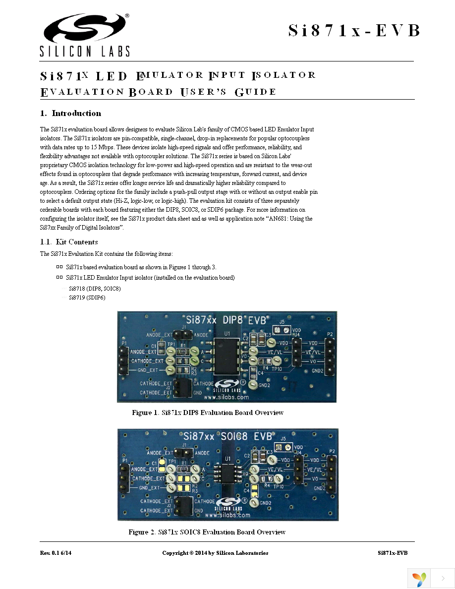 SI871XDIP8-KIT Page 1