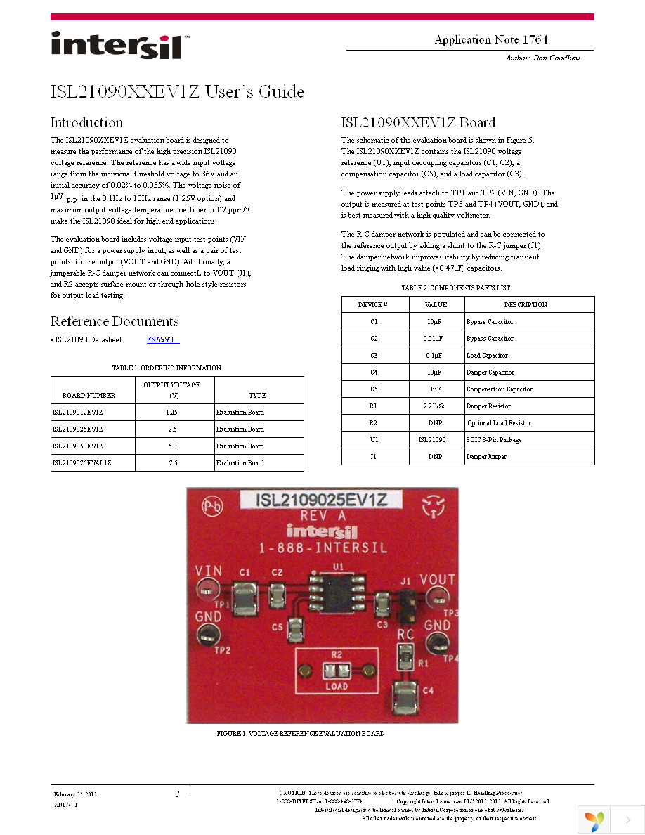 ISL2109075EVAL1Z Page 1