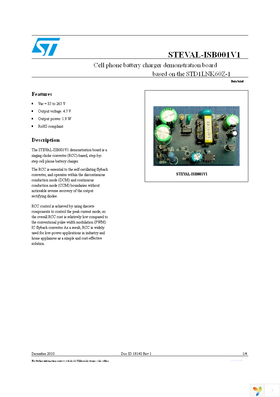 STEVAL-ISB001V1 Page 1