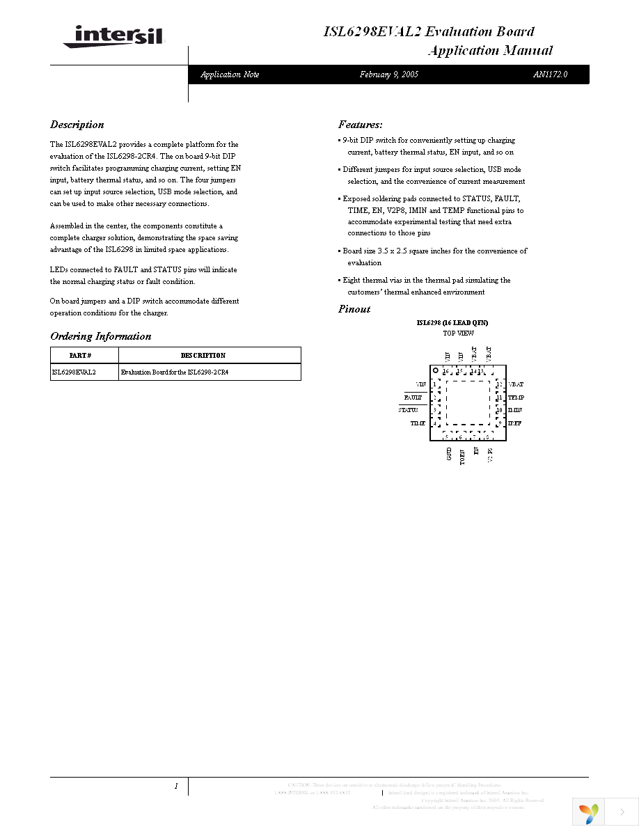 ISL6298EVAL2 Page 1