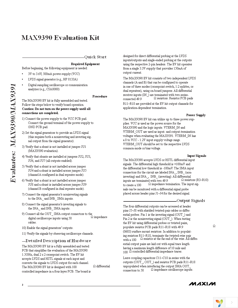 MAX9390EVKIT+ Page 2