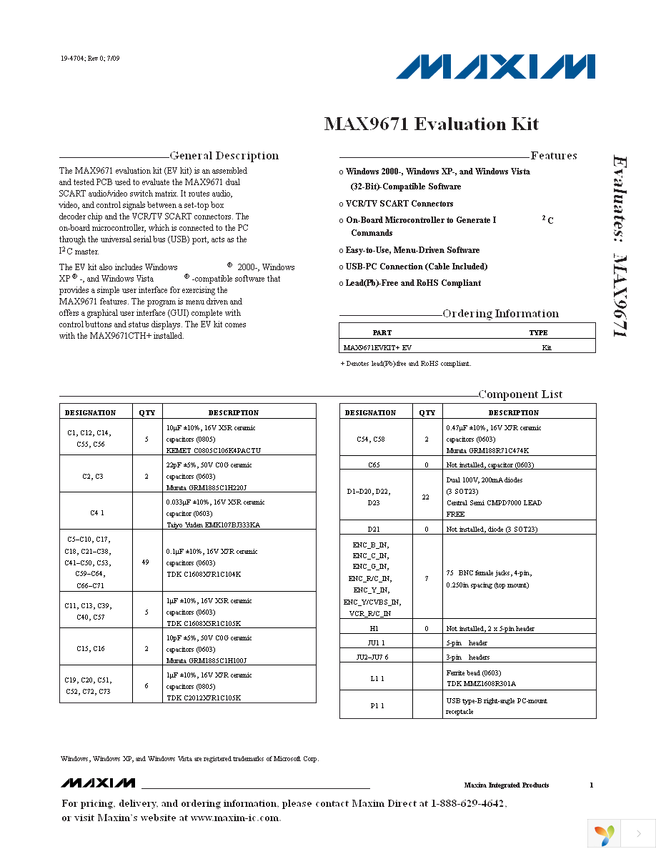 MAX9671EVKIT+ Page 1