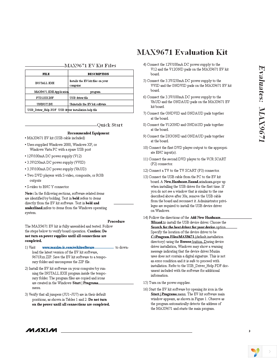 MAX9671EVKIT+ Page 3