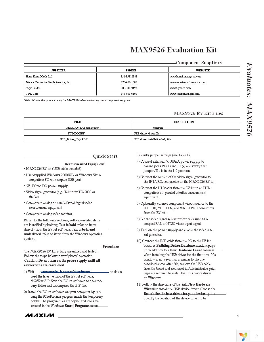 MAX9526EVKIT+ Page 3