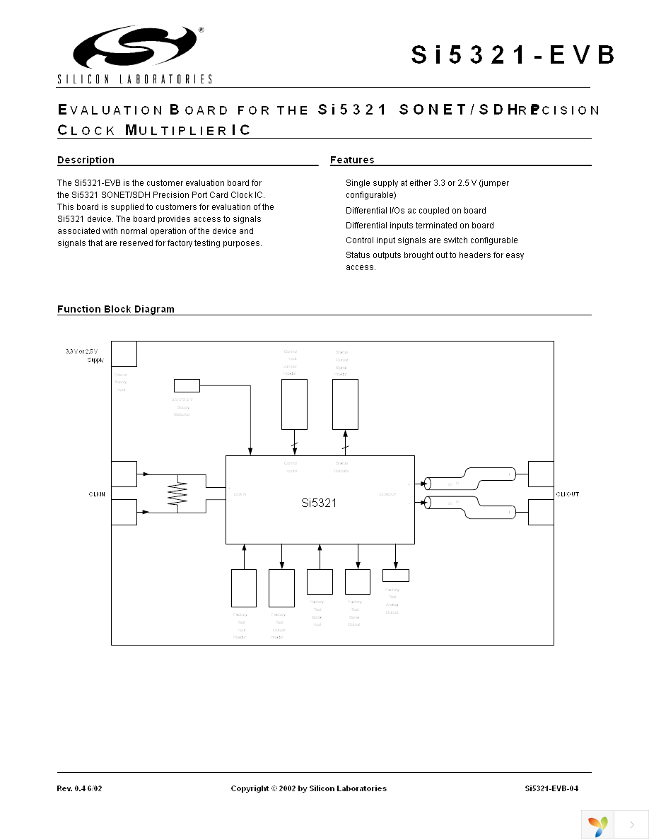 SI5321-EVB Page 1