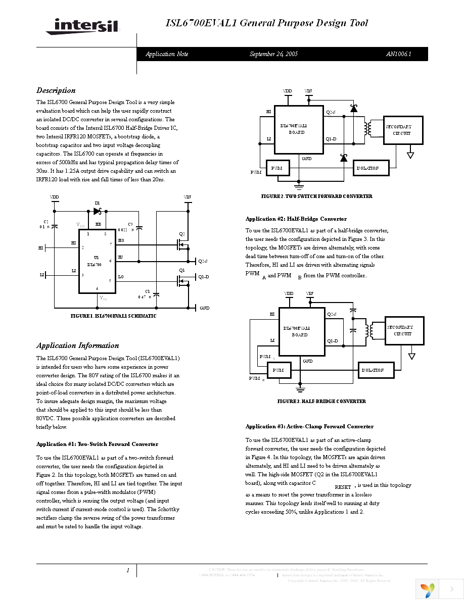 ISL6700EVAL1 Page 1