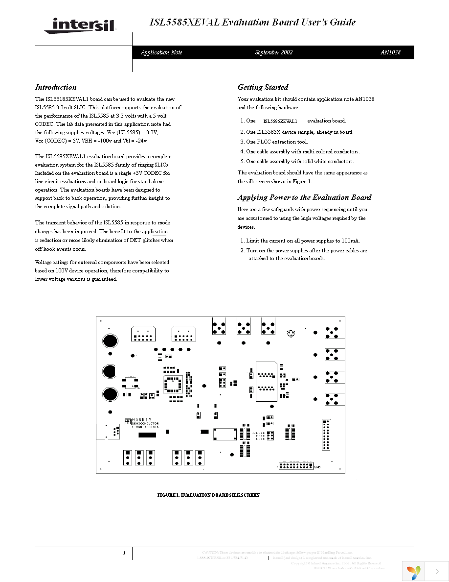 ISL5585XEVAL1 Page 1