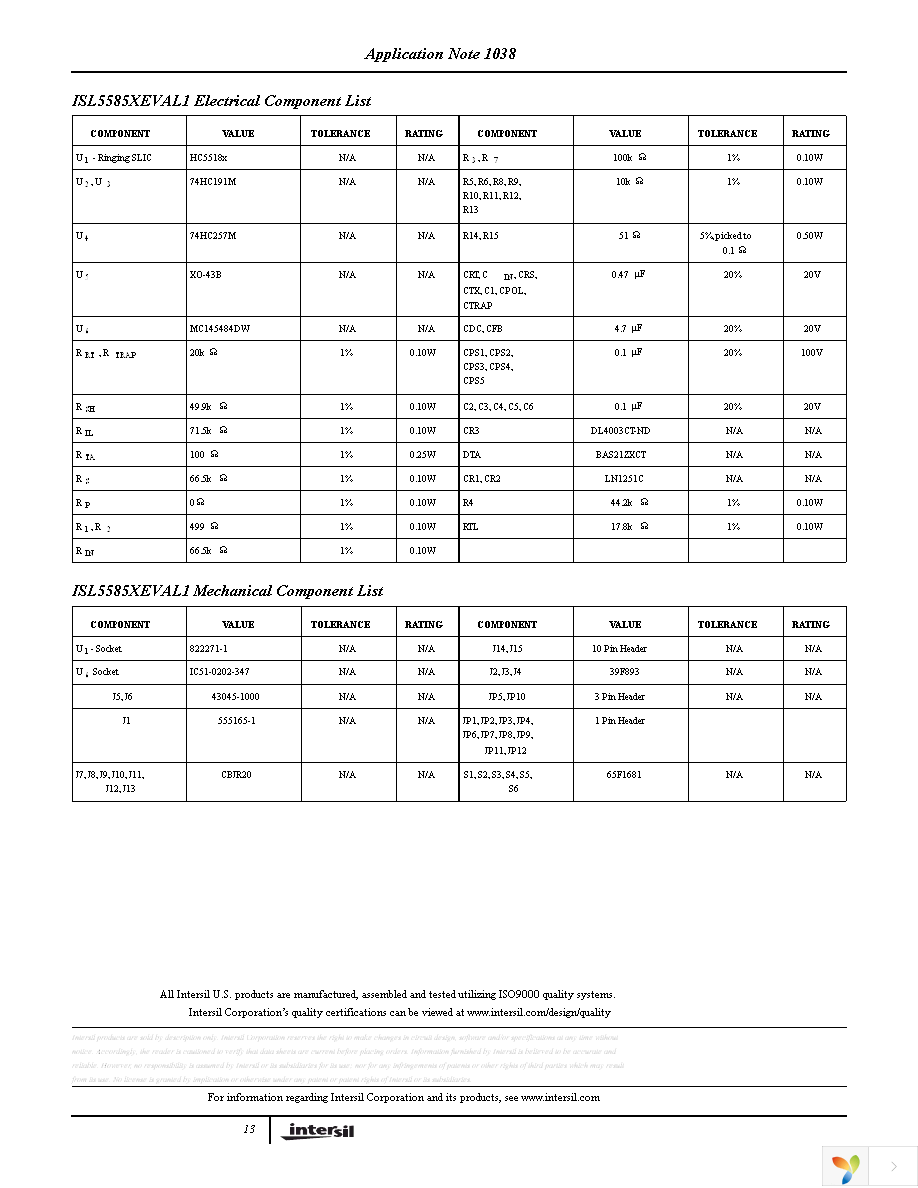 ISL5585XEVAL1 Page 13