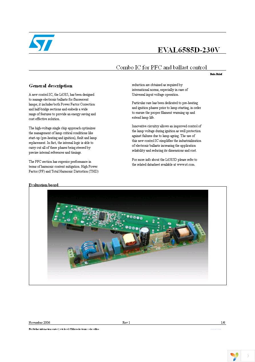 EVAL6585D-230V Page 1