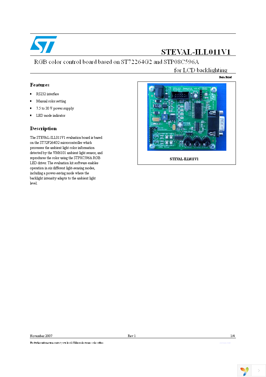 STEVAL-ILL011V1 Page 1