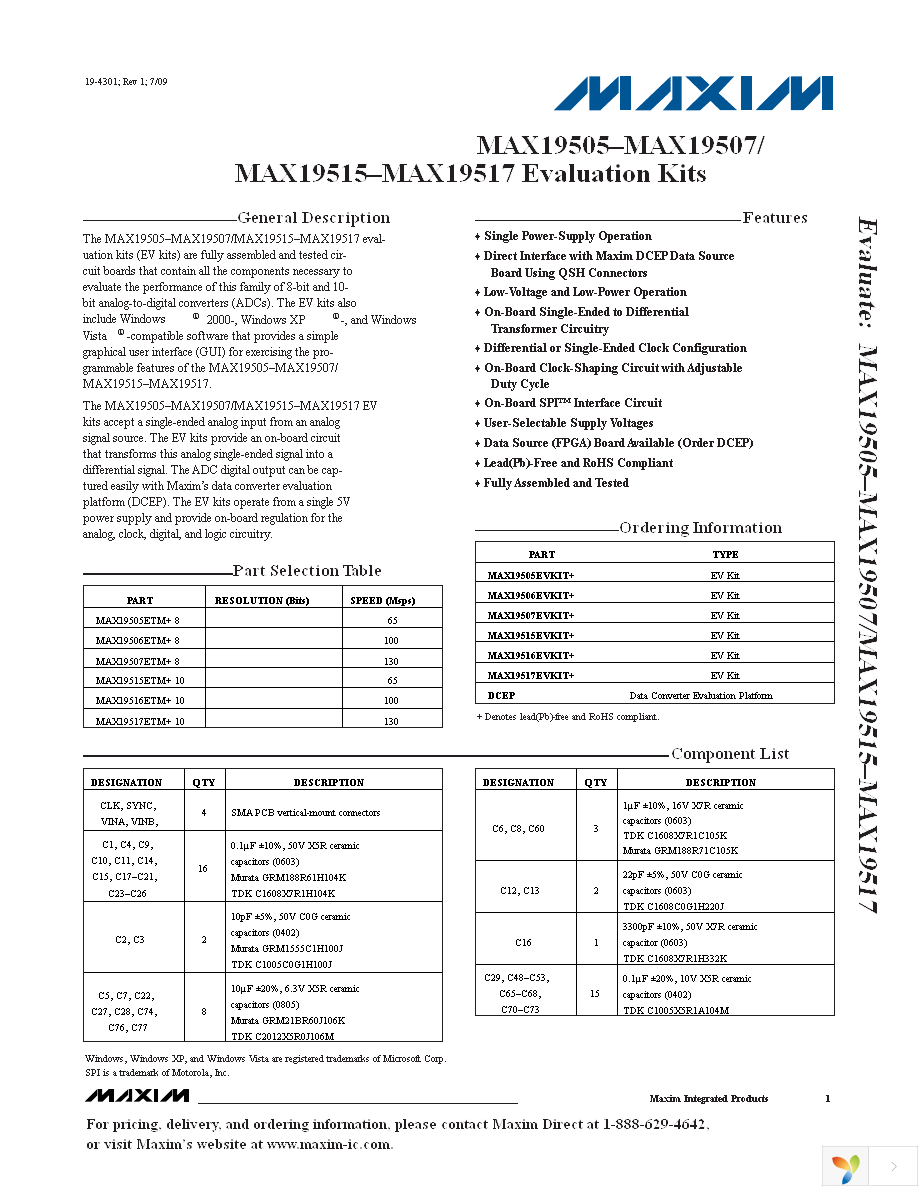 MAX19506EVKIT+ Page 1