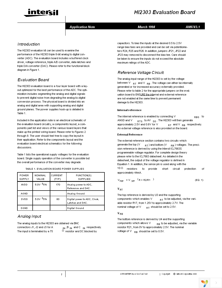 HI2303EVAL1 Page 1