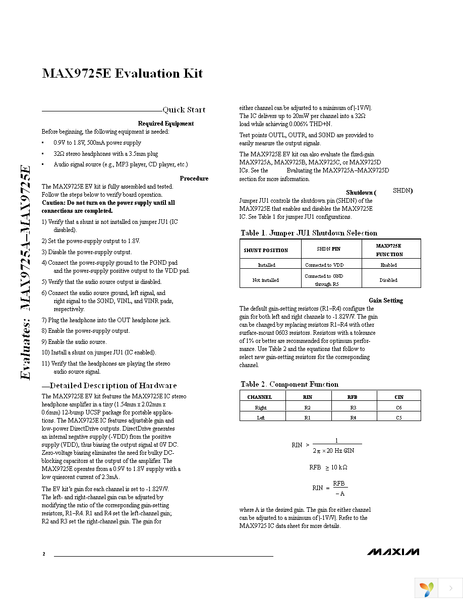 MAX9725EEVKIT+ Page 2