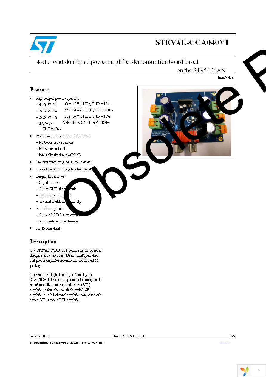 STEVAL-CCA040V1 Page 1