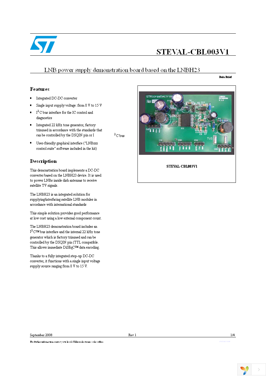 STEVAL-CBL003V1 Page 1