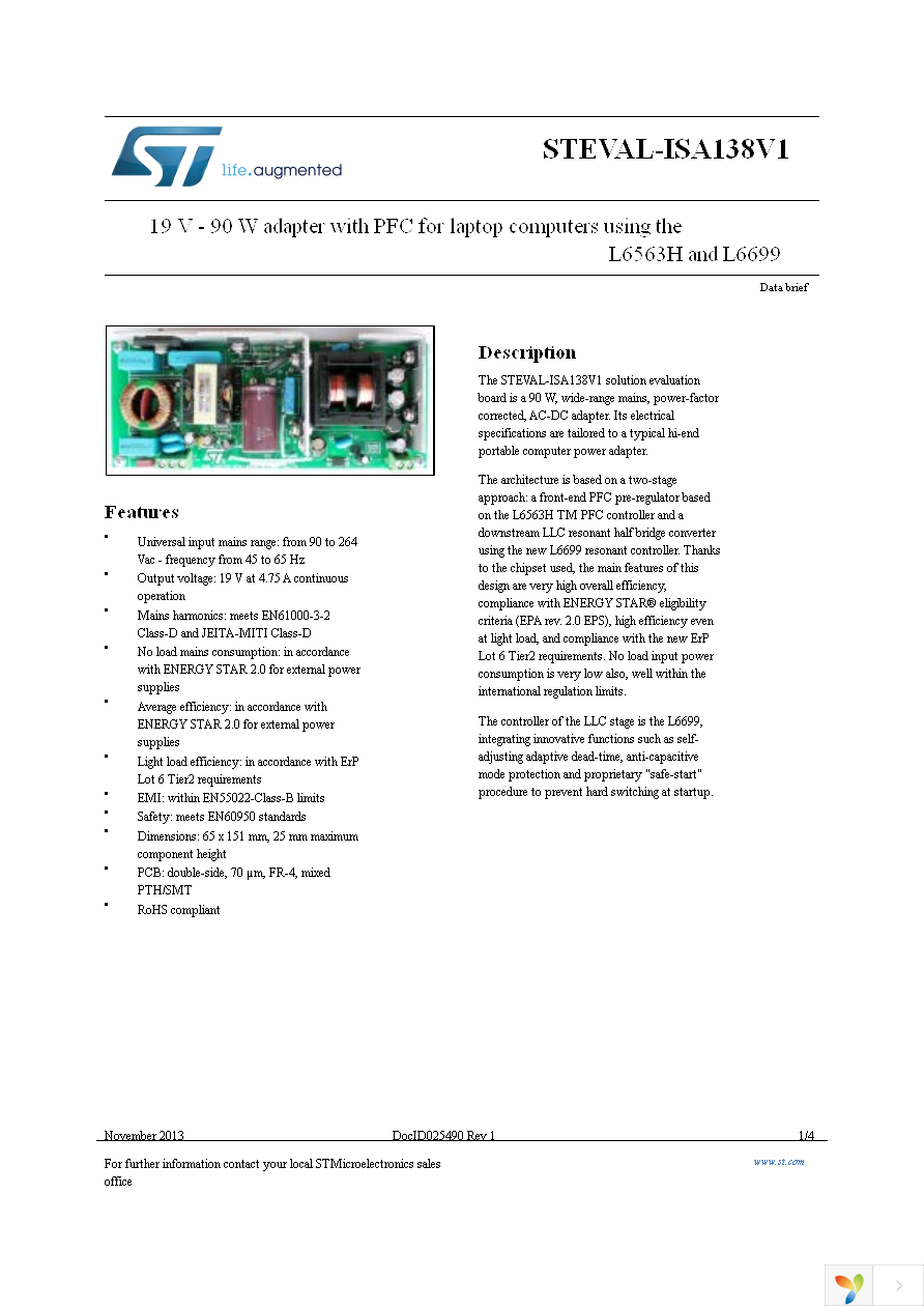 STEVAL-ISA138V1 Page 1