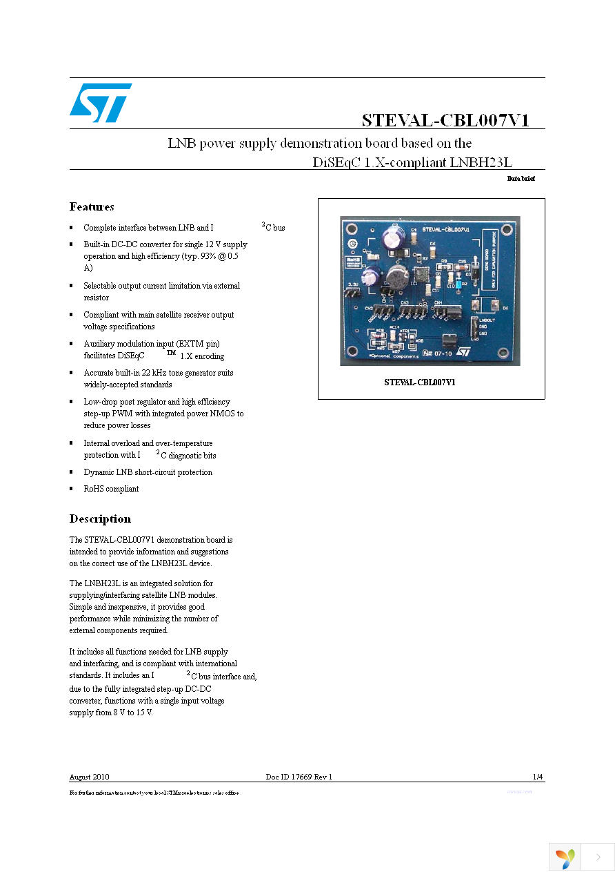 STEVAL-CBL007V1 Page 1