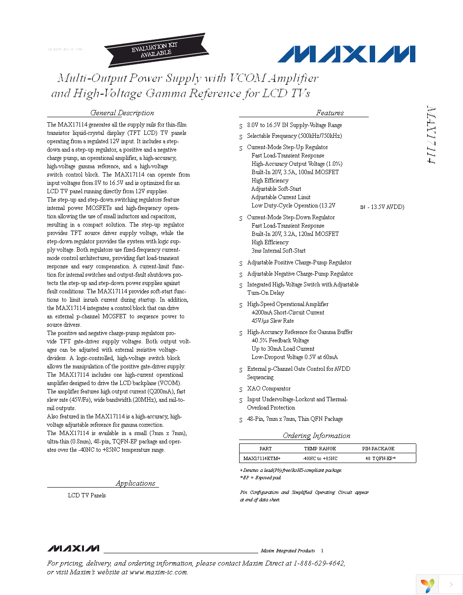 MAX17114EVKIT+ Page 1