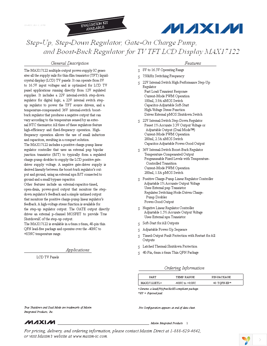 MAX17122EVKIT+ Page 1