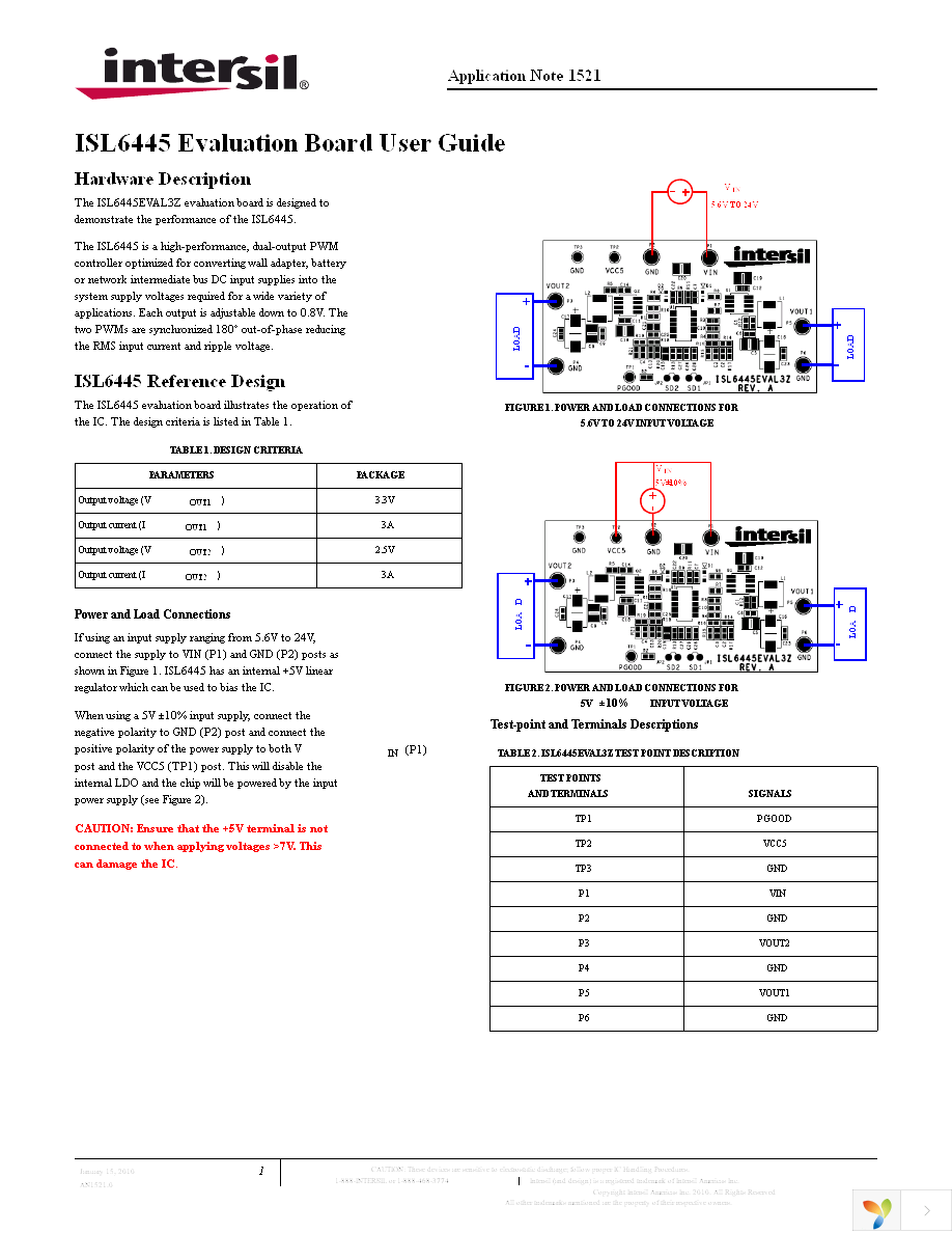 ISL6445EVAL3Z Page 1