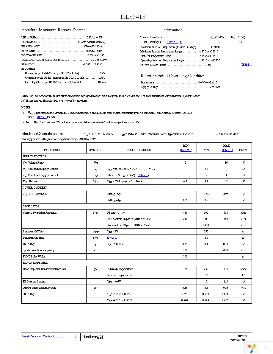 ISL85418EVAL1Z Page 6