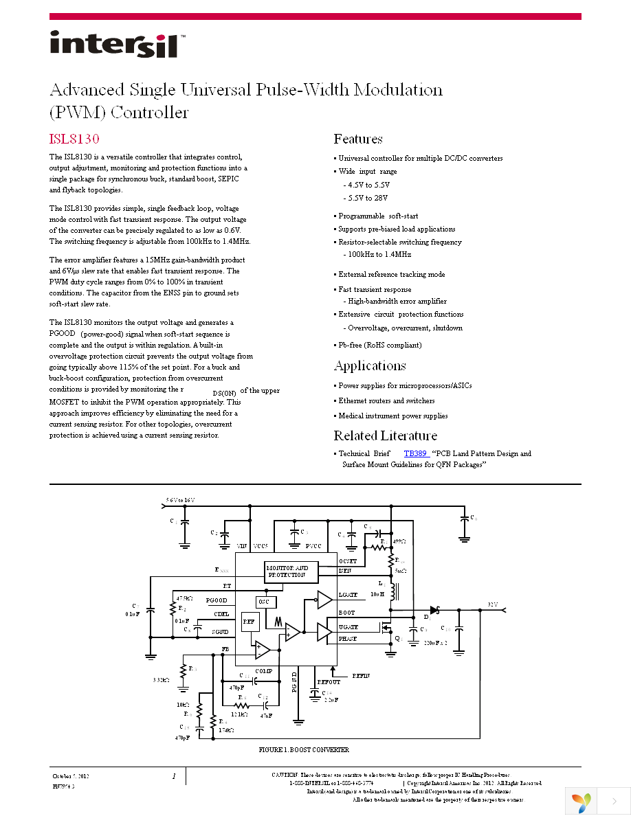 ISL8130EV1Z Page 1