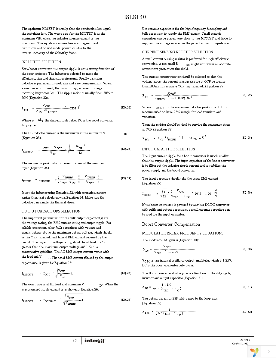 ISL8130EV1Z Page 20